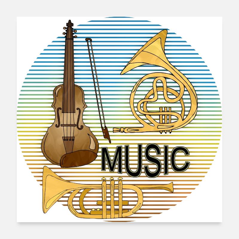 Instruments de musique Poster 60 x 60 cm