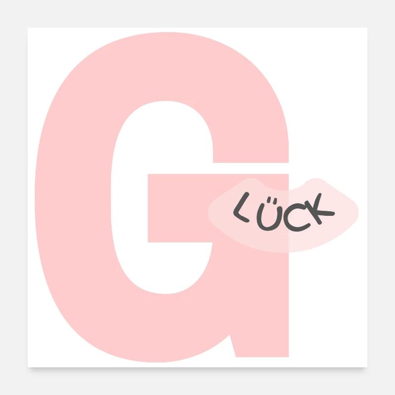 Glück - Poster 60x60 cm - Weiß