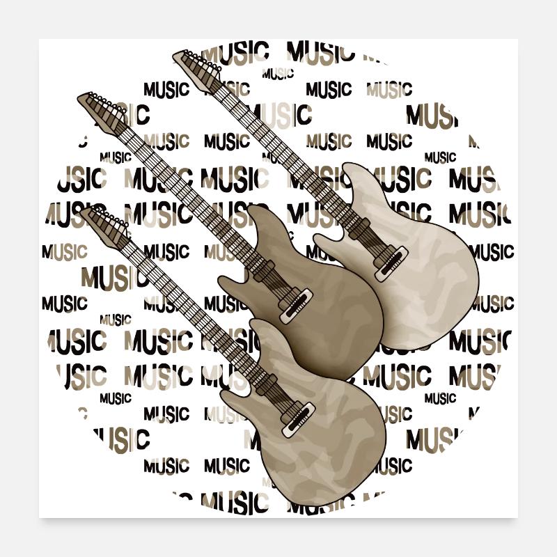 Guitares Poster 60 x 60 cm