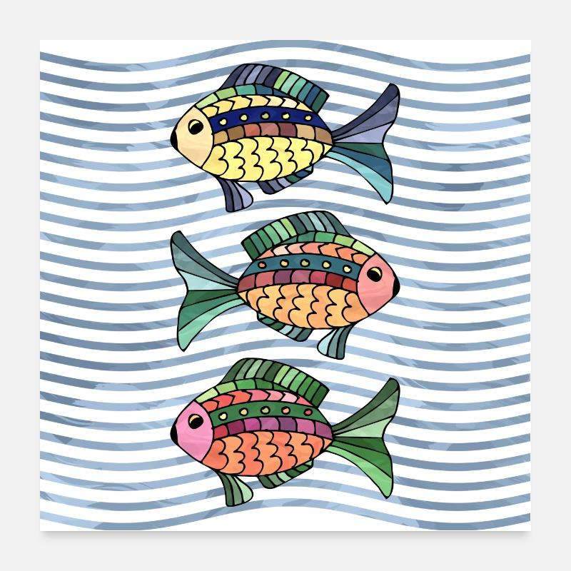 Fishes Poster 24" x 24" (60x60 cm)