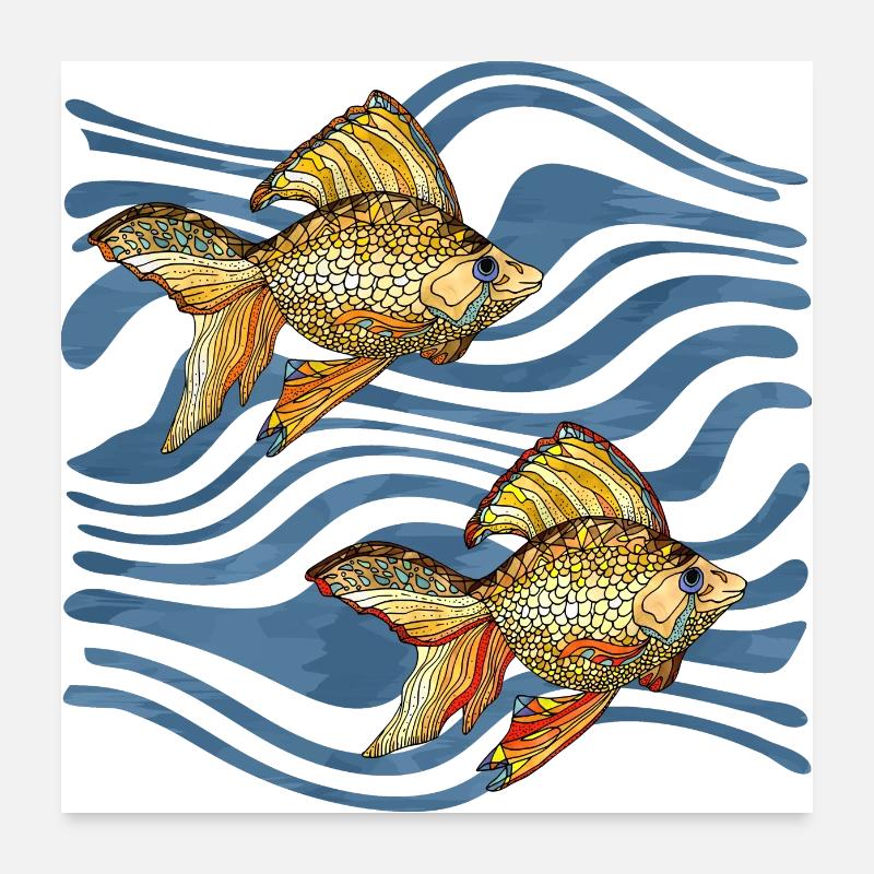Fische Poster 60x60 cm