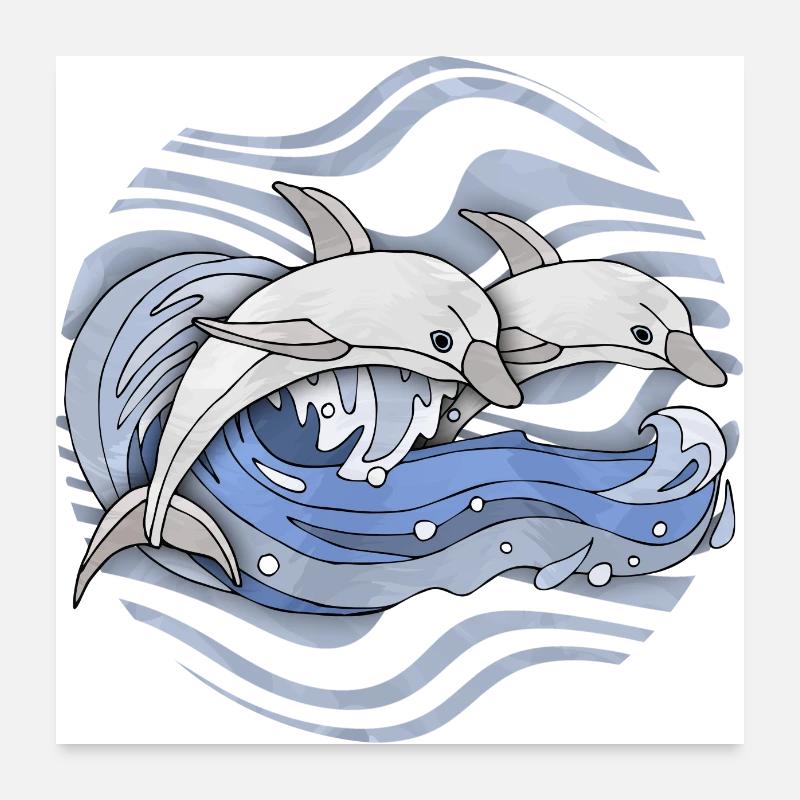 Dauphins Poster 60 x 60 cm
