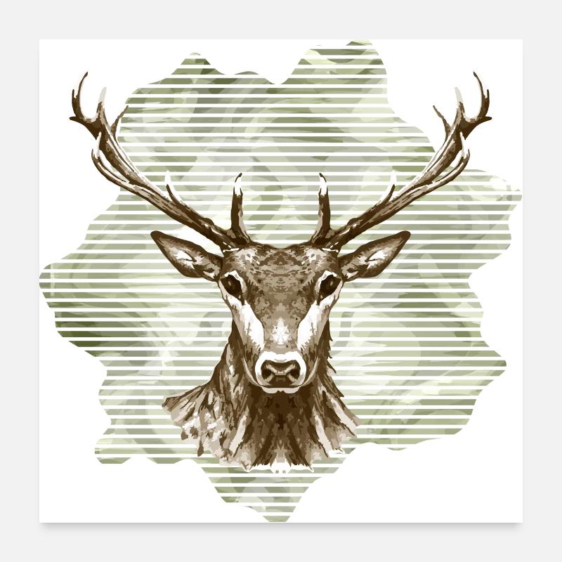 Hirsch Poster 60x60 cm