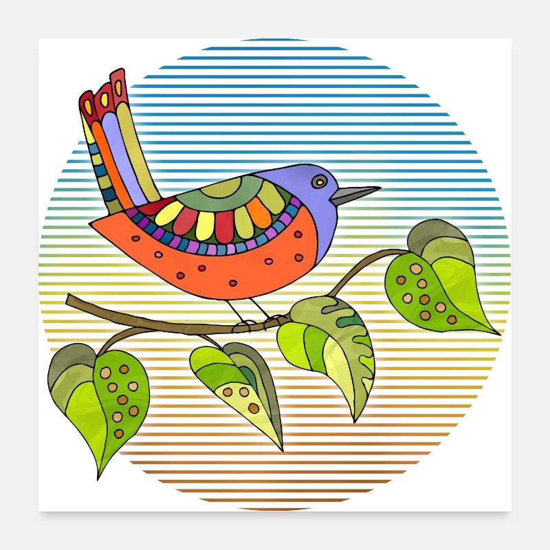Oiseau Poster 60 x 60 cm