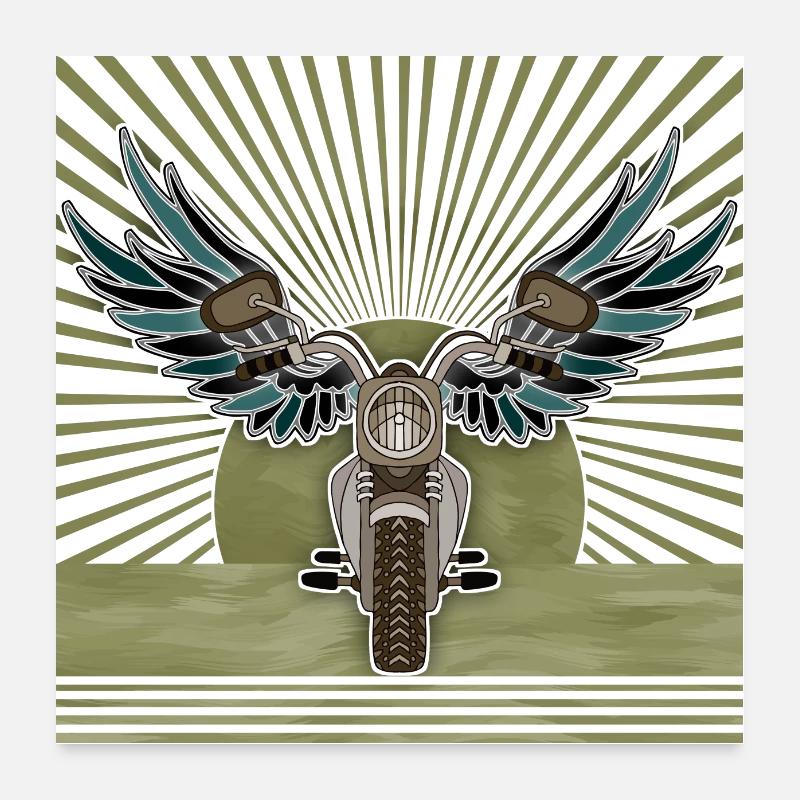 Motorrad Poster 60x60 cm