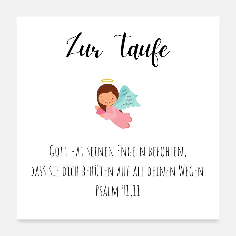 Taufgeschenk, Geschenk Taufe Mädchen Junge - Poster 60x60 cm - Weiß