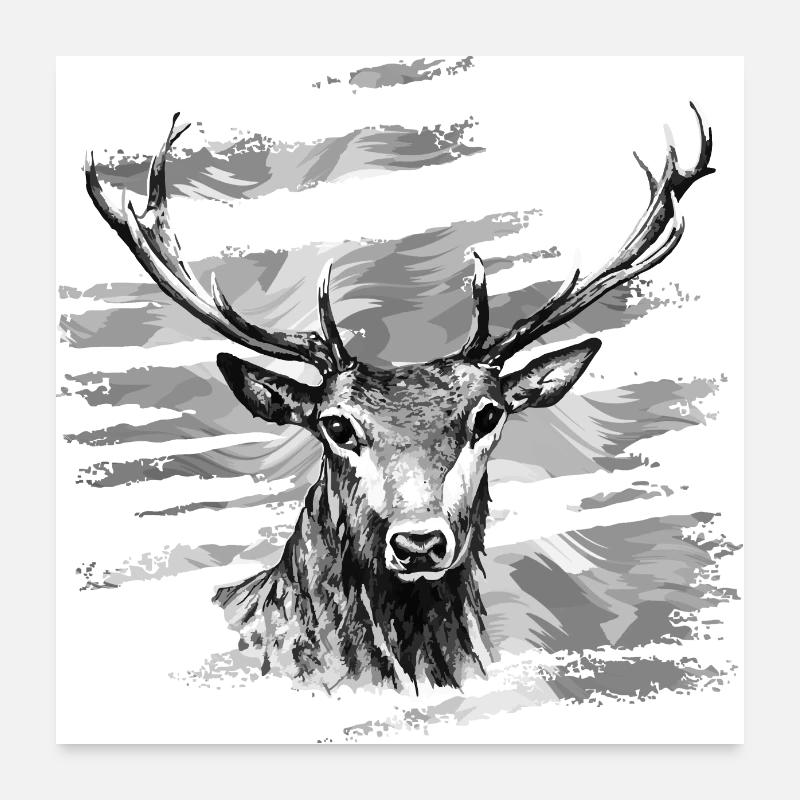 Hirsch Poster 60x60 cm