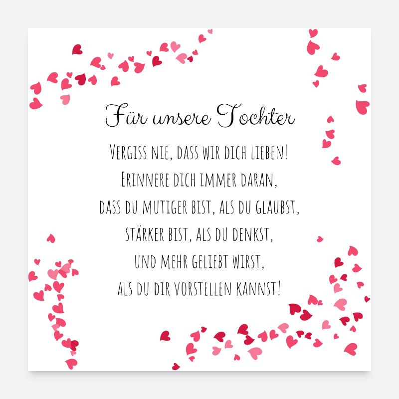Für unsere Tochter - Geschenk Tochter von Eltern Poster 60x60 cm