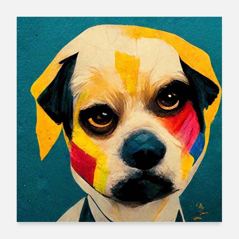 Funny Pop Art Dog Poster 24" x 24" (60x60 cm)