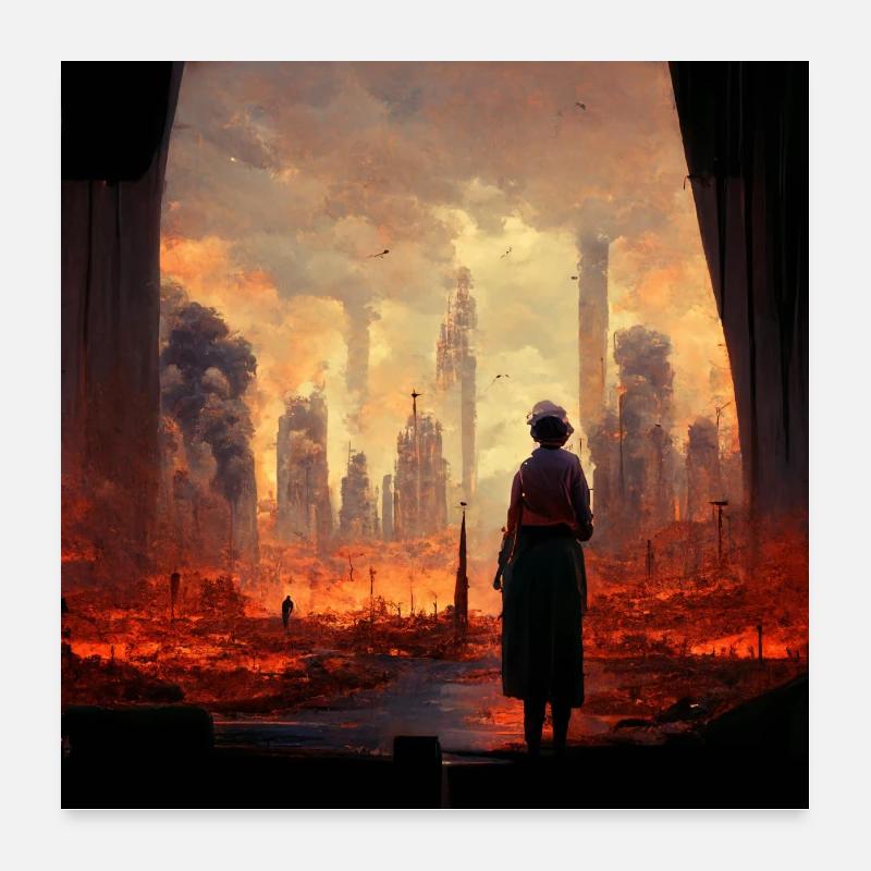 Conception de peinture abstraite Doomsday Poster 60 x 60 cm