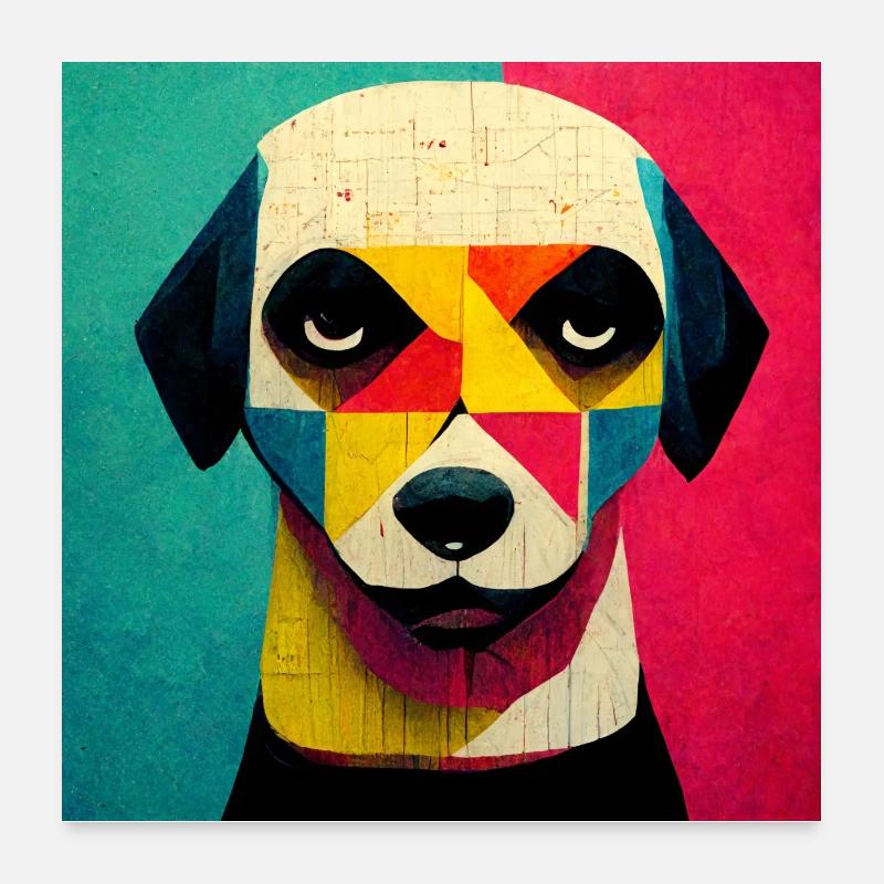 Funny Pop Art Dog Poster 24" x 24" (60x60 cm)