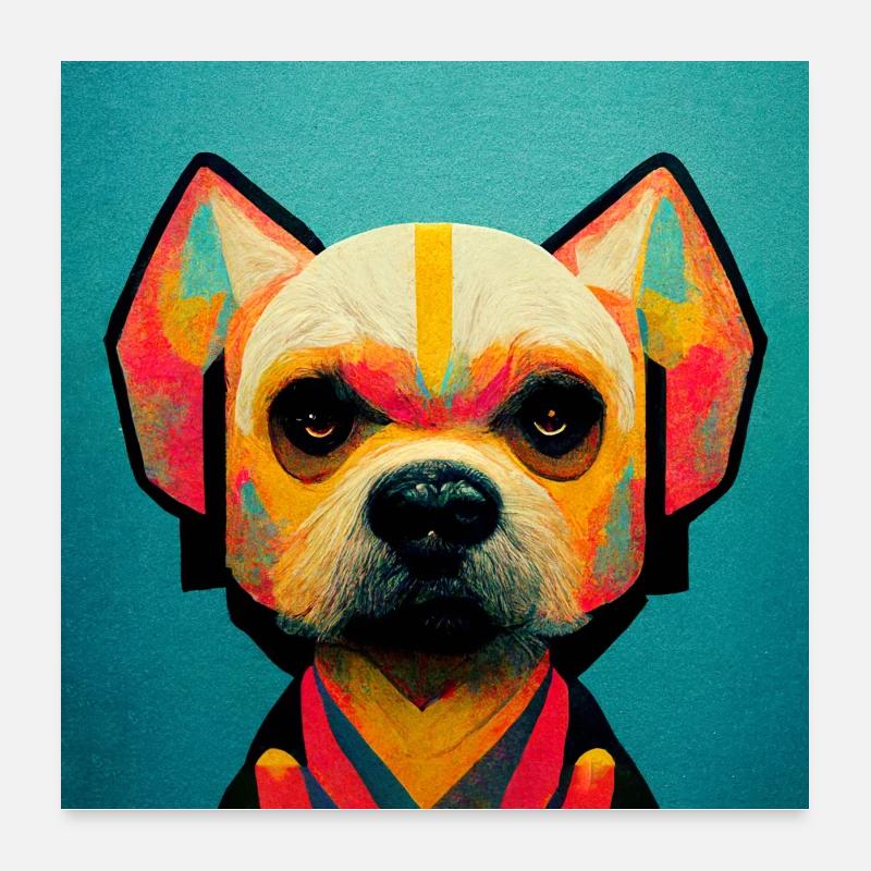 Drôle de chien Pop Art Poster 60 x 60 cm