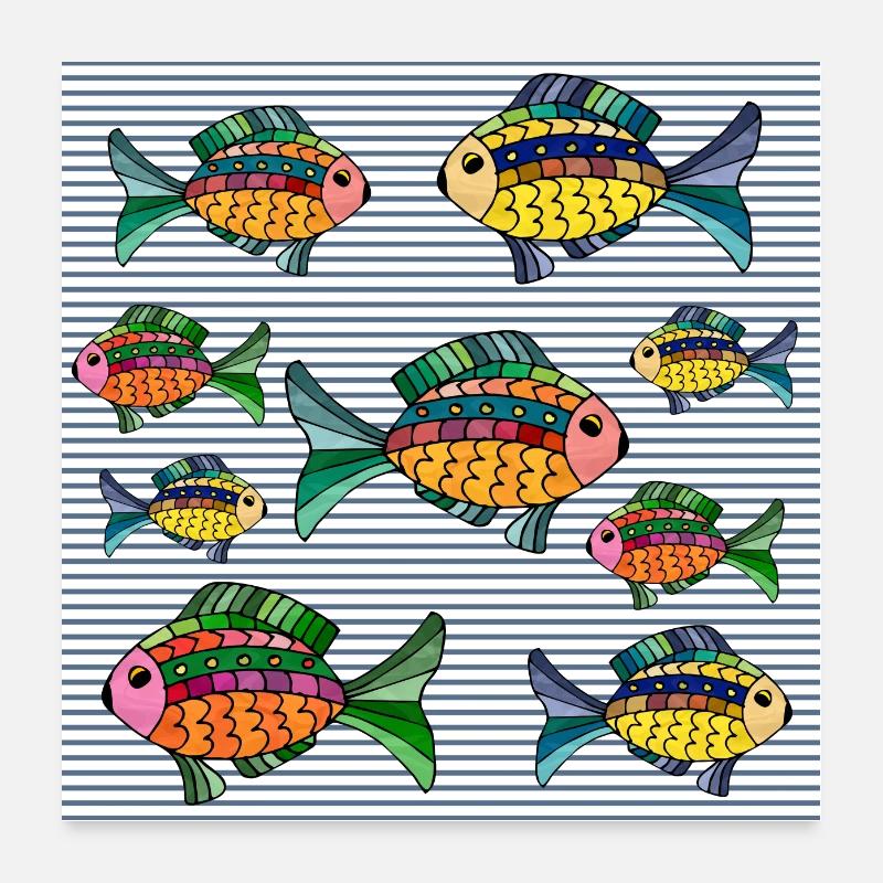 Fishes Poster 24" x 24" (60x60 cm)