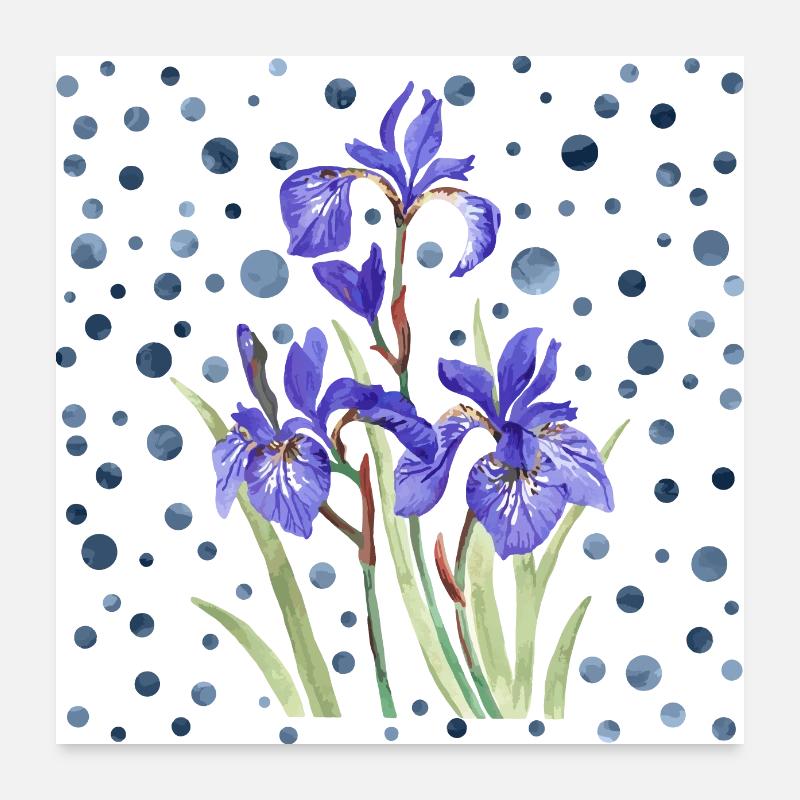 Blumen - Poster 60x60 cm - Weiß