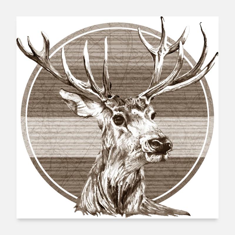Cerf Poster 60 x 60 cm
