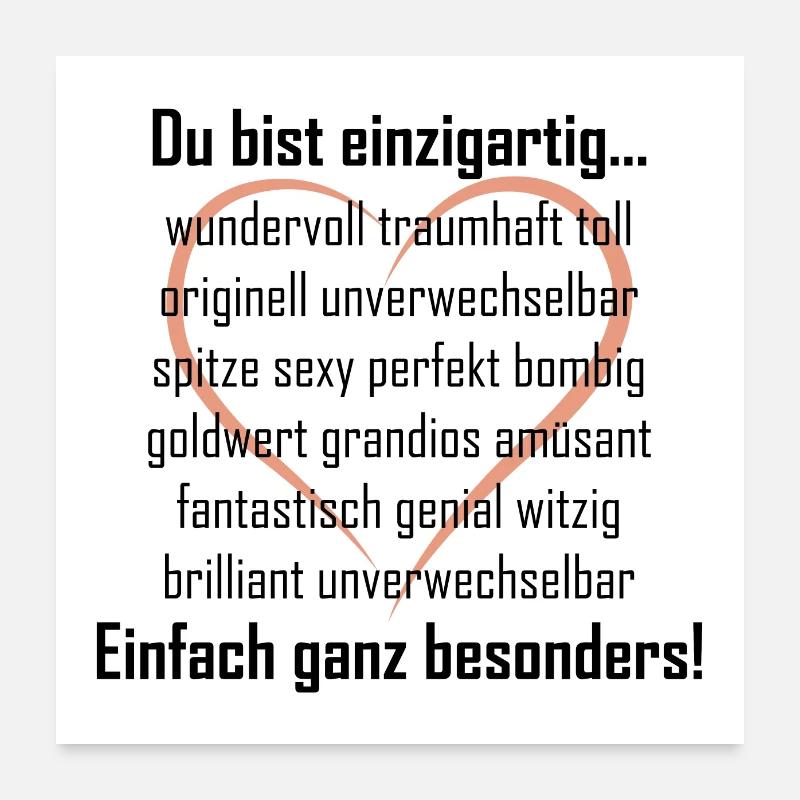 Du bist einzigartig Poster 60x60 cm