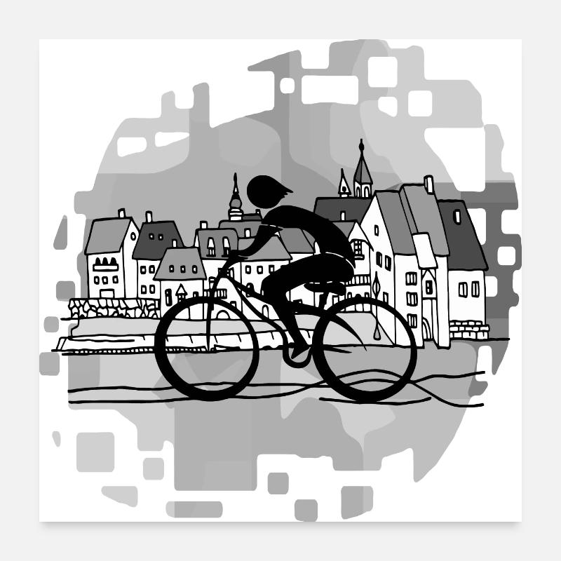 Radfahrer Poster 60x60 cm