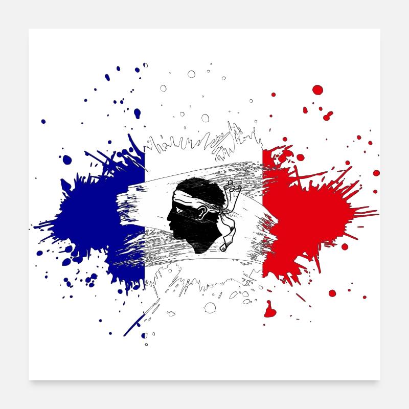 Splash Tricolore Corse Poster 60 x 60 cm