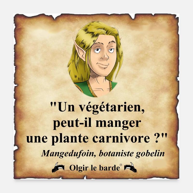 elfe végétarien Poster 60 x 60 cm
