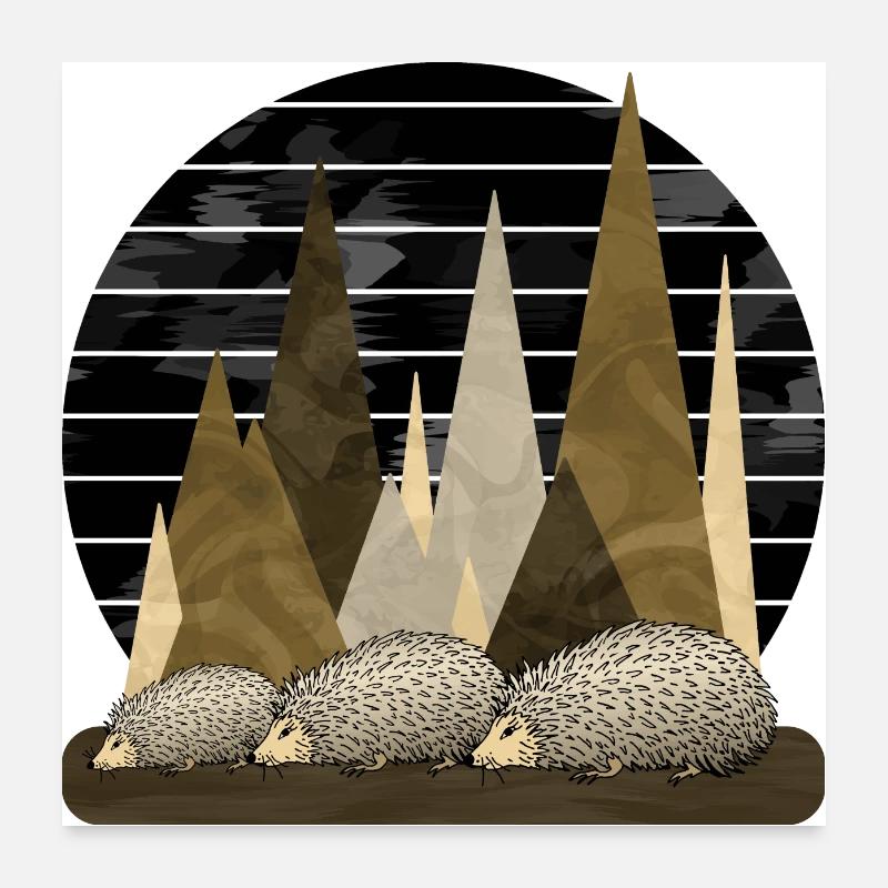Hedgehogs Poster 24" x 24" (60x60 cm)