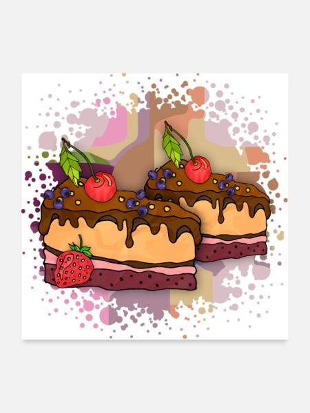Cake - Poster 24" x 24" (60x60 cm) - white - Front