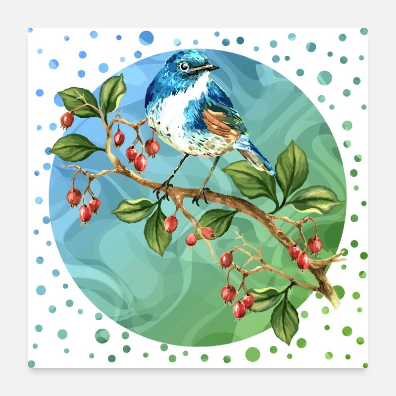 Oiseau coloré Poster 60 x 60 cm
