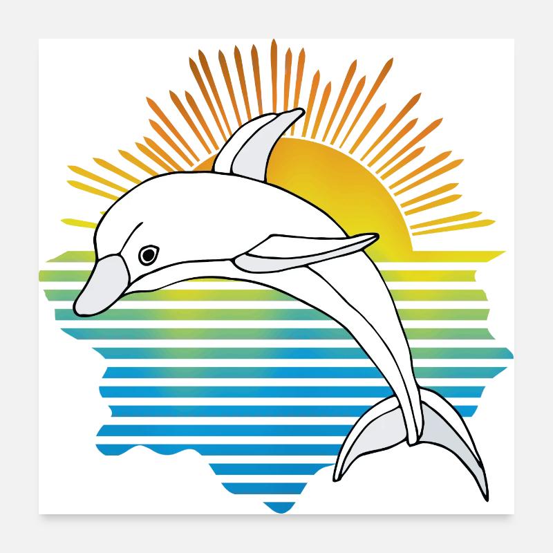 Delfin Poster 60x60 cm
