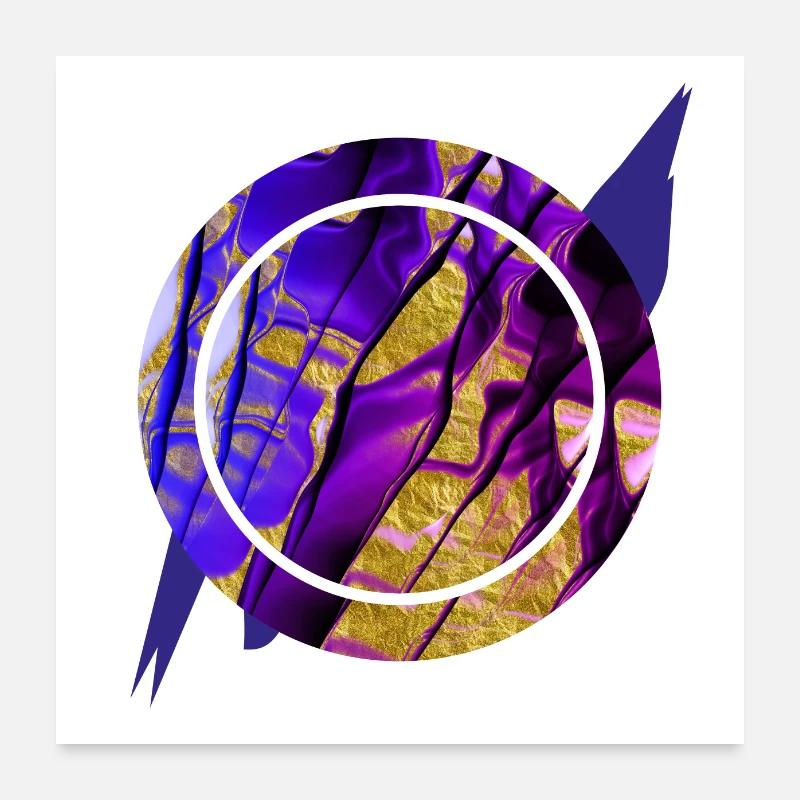 Affiche d’art moderne Violet-Or Poster 60 x 60 cm