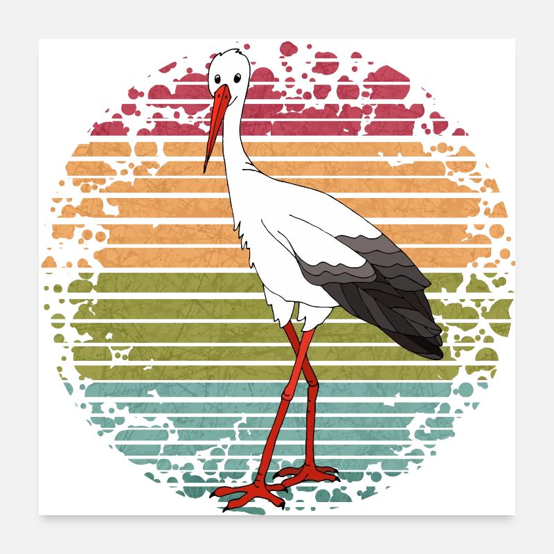 Oiseau cigogne Poster 60 x 60 cm