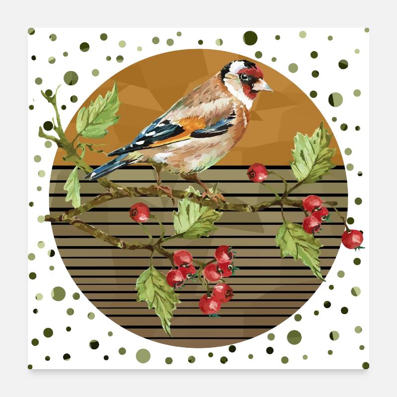 Oiseau coloré Poster 60 x 60 cm