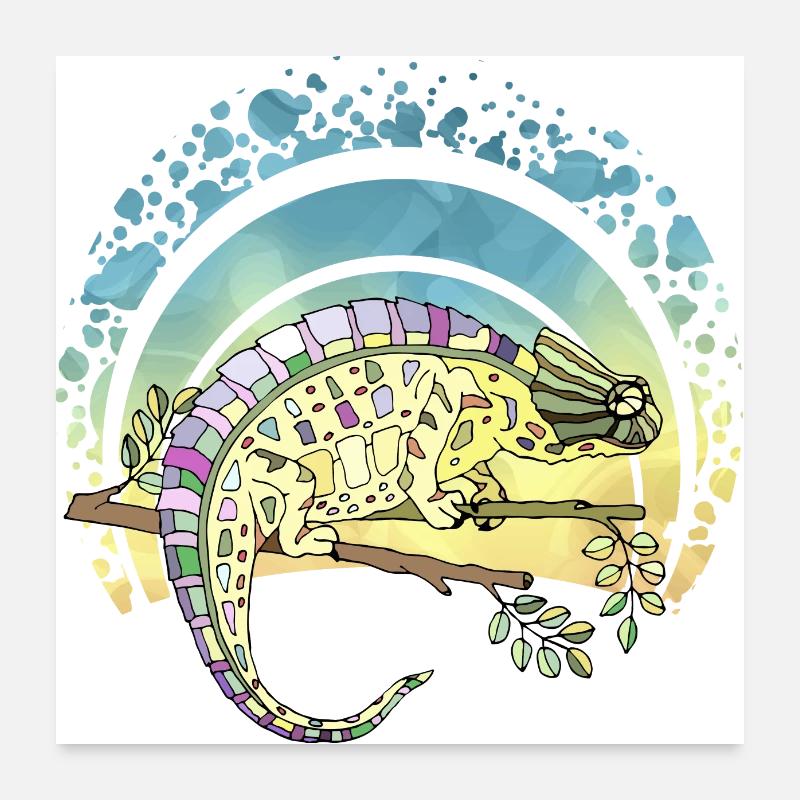 Caméléon Poster 60 x 60 cm