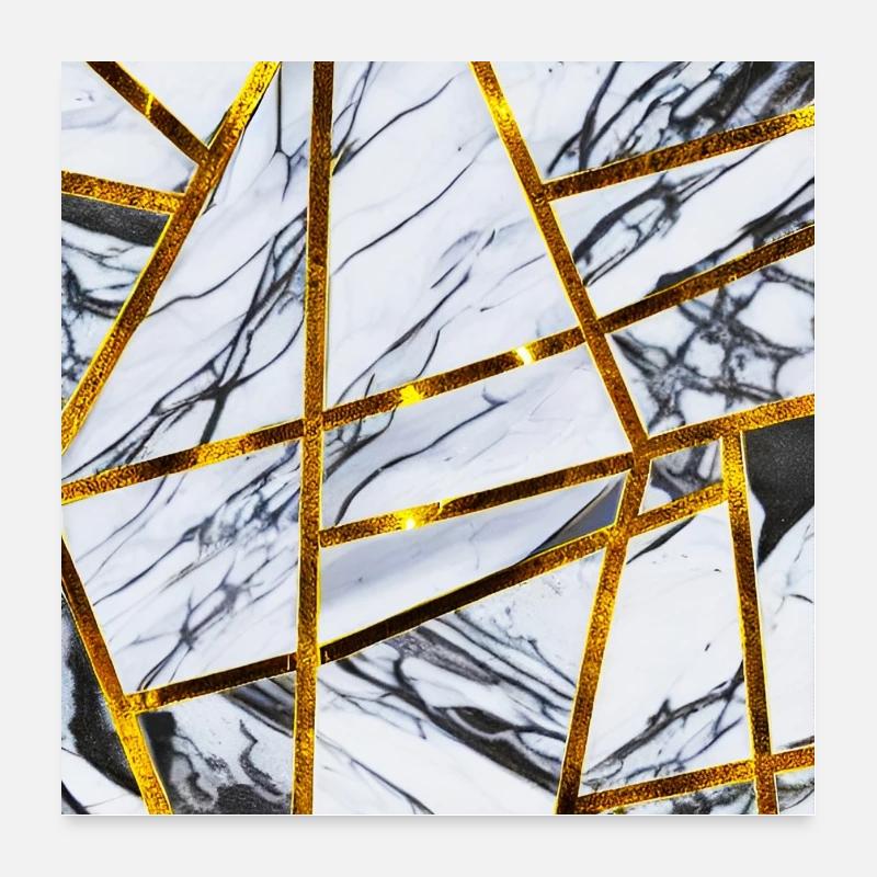Marbre Or Blanc Poster 60 x 60 cm