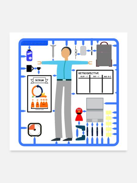 Créez votre propre Scrum Master - Poster 60 x 60 cm - blanc - Devant