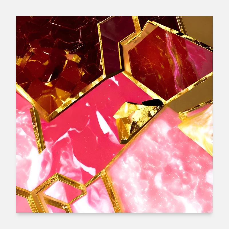 Texture d’or rose marbre Poster 60 x 60 cm