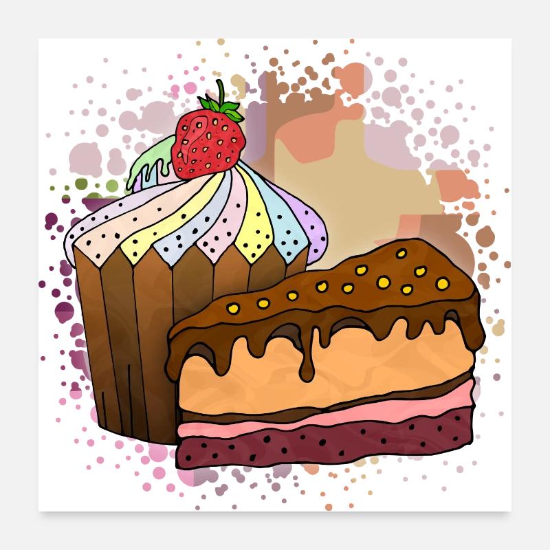 Gâteaux Poster 60 x 60 cm