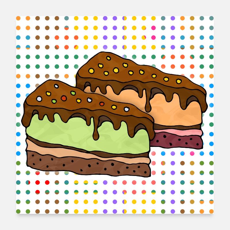 Gâteaux Poster 60 x 60 cm