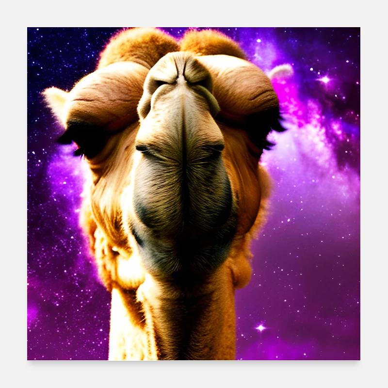 Dromedar Kopf - Kamel Poster 60x60 cm