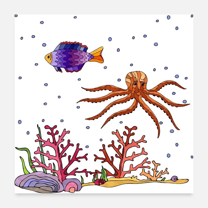 Underwater world Poster 24" x 24" (60x60 cm)