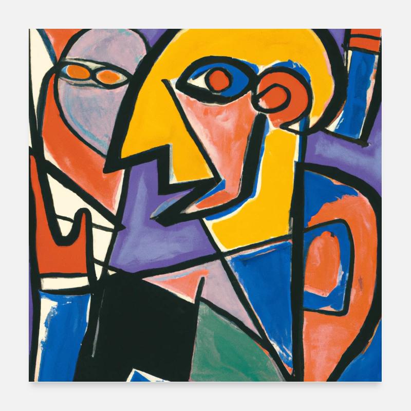 Cubism Style Mozaik #001 Poster 24" x 24" (60x60 cm)