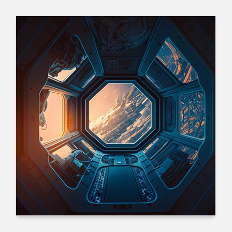 Spaceship from the inside Poster 24" x 24" (60x60 cm)