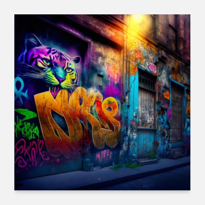 Graffiti sur le mur Poster 60 x 60 cm