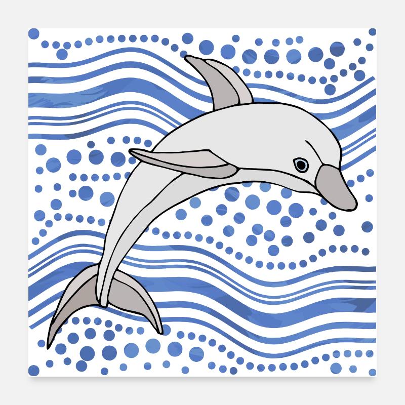 Dolphin Poster 24" x 24" (60x60 cm)