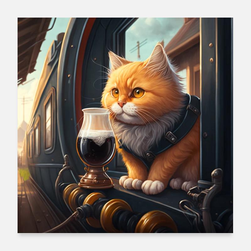 Le Chat'Cool'ique | Idée Cadeau Poster 60 x 60 cm