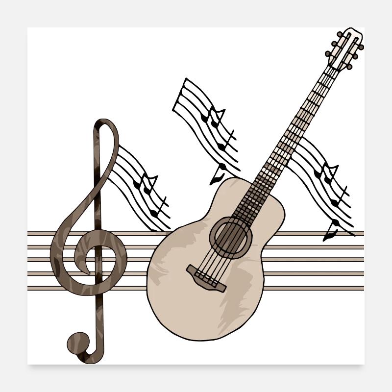 Guitare Poster 60 x 60 cm