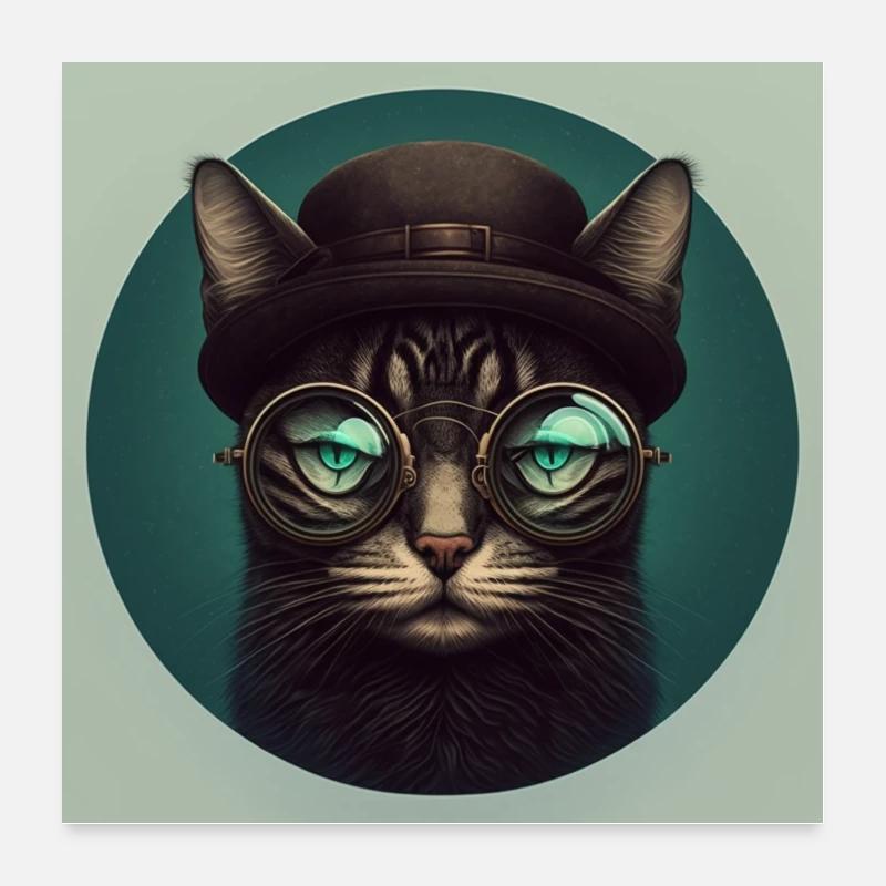 Le Chat Badasse - Idée Cadeau Poster 60 x 60 cm