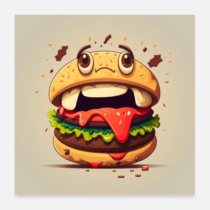Hamburger Vivant - Idée Cadeau Poster 60 x 60 cm