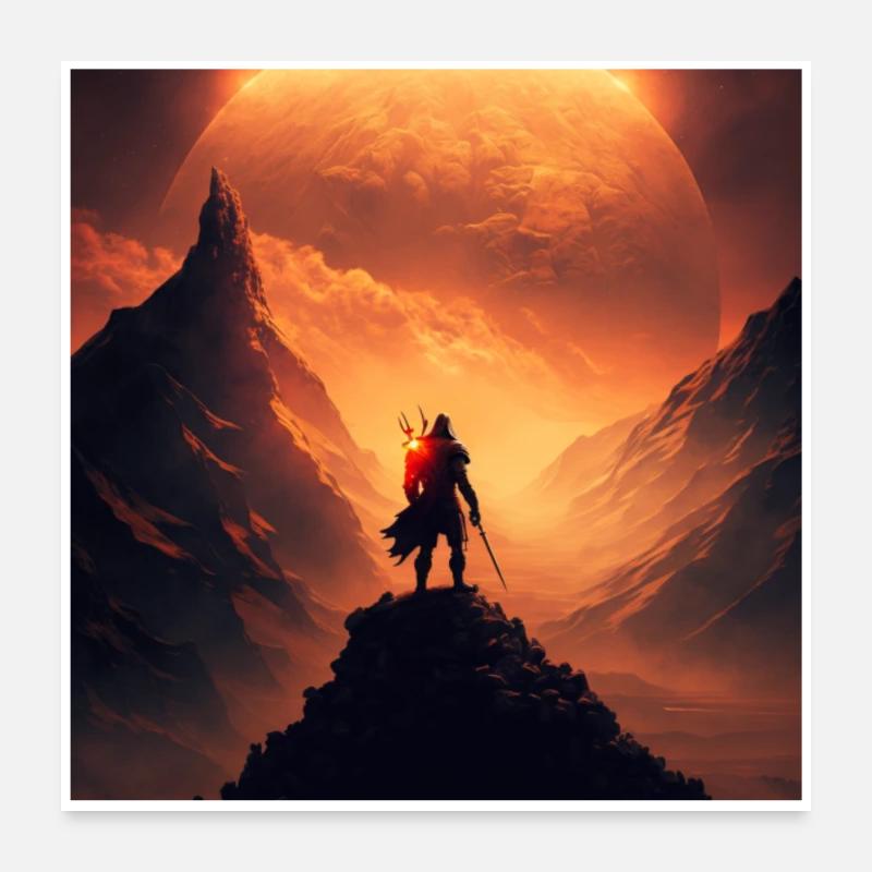 Samurai Krieger | Motivation Mindset Kämpfer Poster 60x60 cm