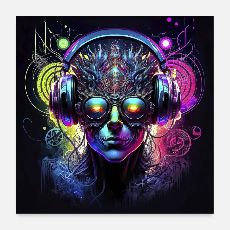 PSY TRANCE DJ Poster 60x60 cm