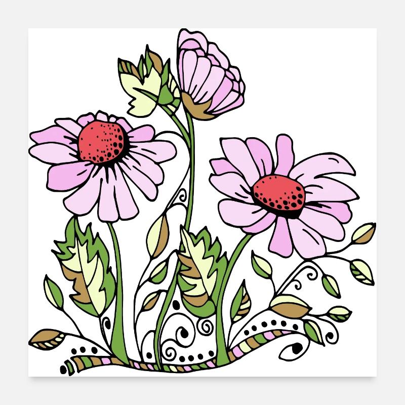 Blumen Poster 60x60 cm