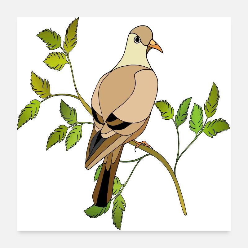 Oiseau Poster 60 x 60 cm